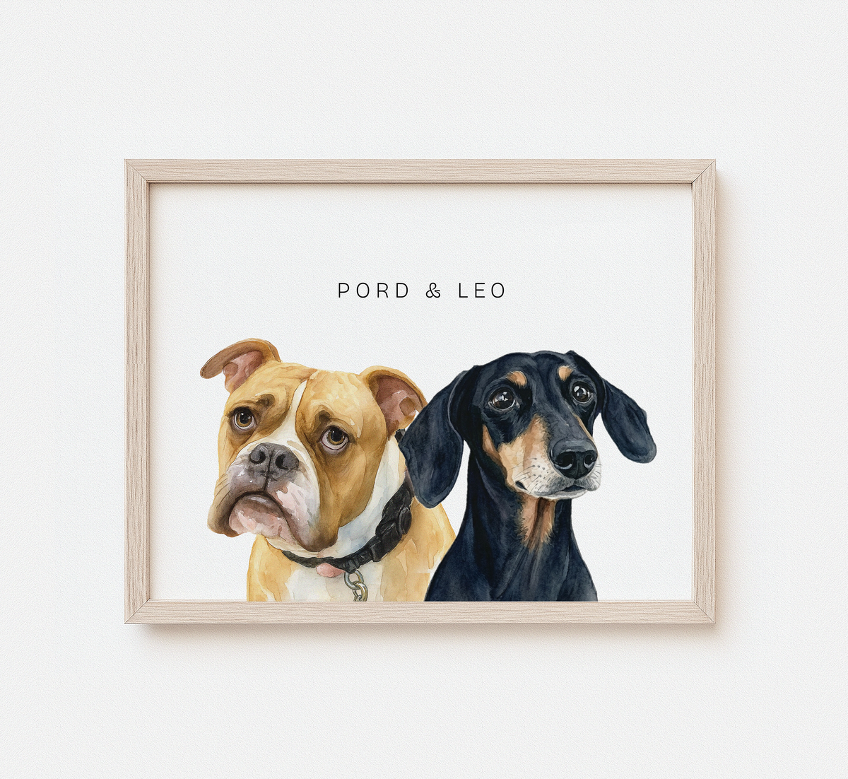 Custom Multi-Pet Portrait from Photos – Personalized Digital Artwork