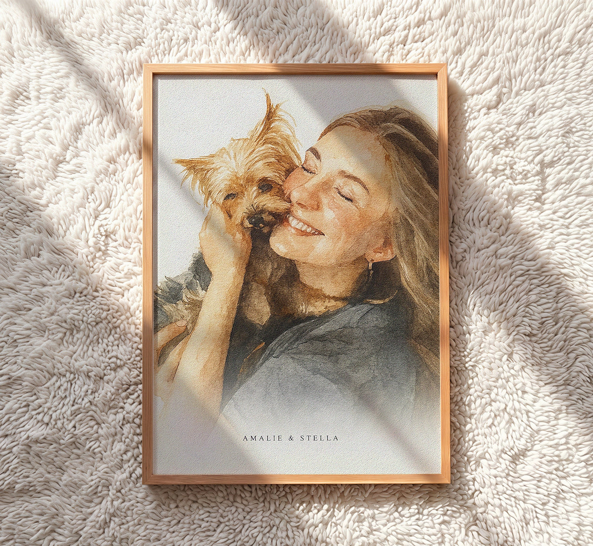 Custom Pet and Owner Portrait from Photo – Personalized Digital Artwork