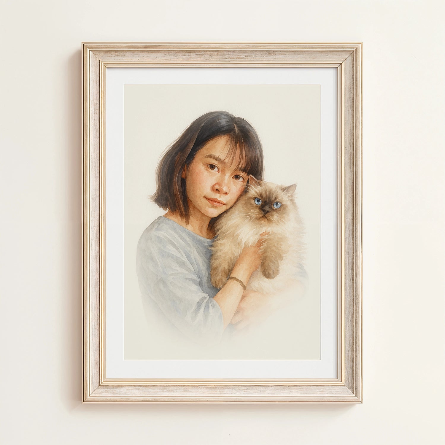 Custom portrait of pet and owner – personalized digital artwork