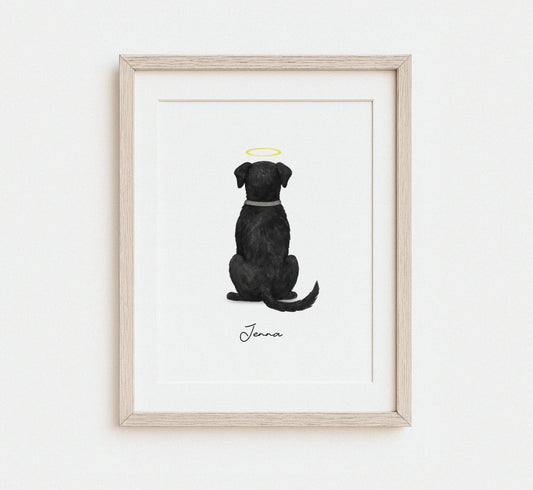 Back-View Watercolor Pet Portrait