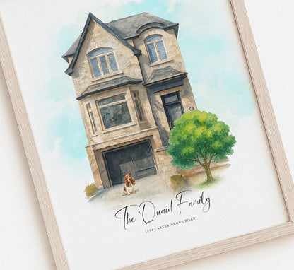 Custom Watercolor House Portrait