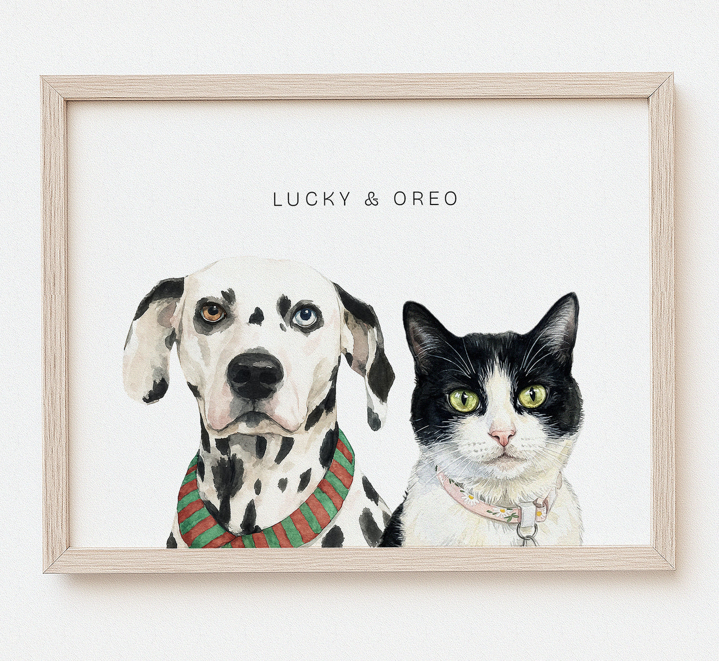 Custom Multi-Pet Portrait — 2 or 3 Pets Together