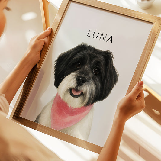 Hand-painted digital cat illustration gift for pet lovers

