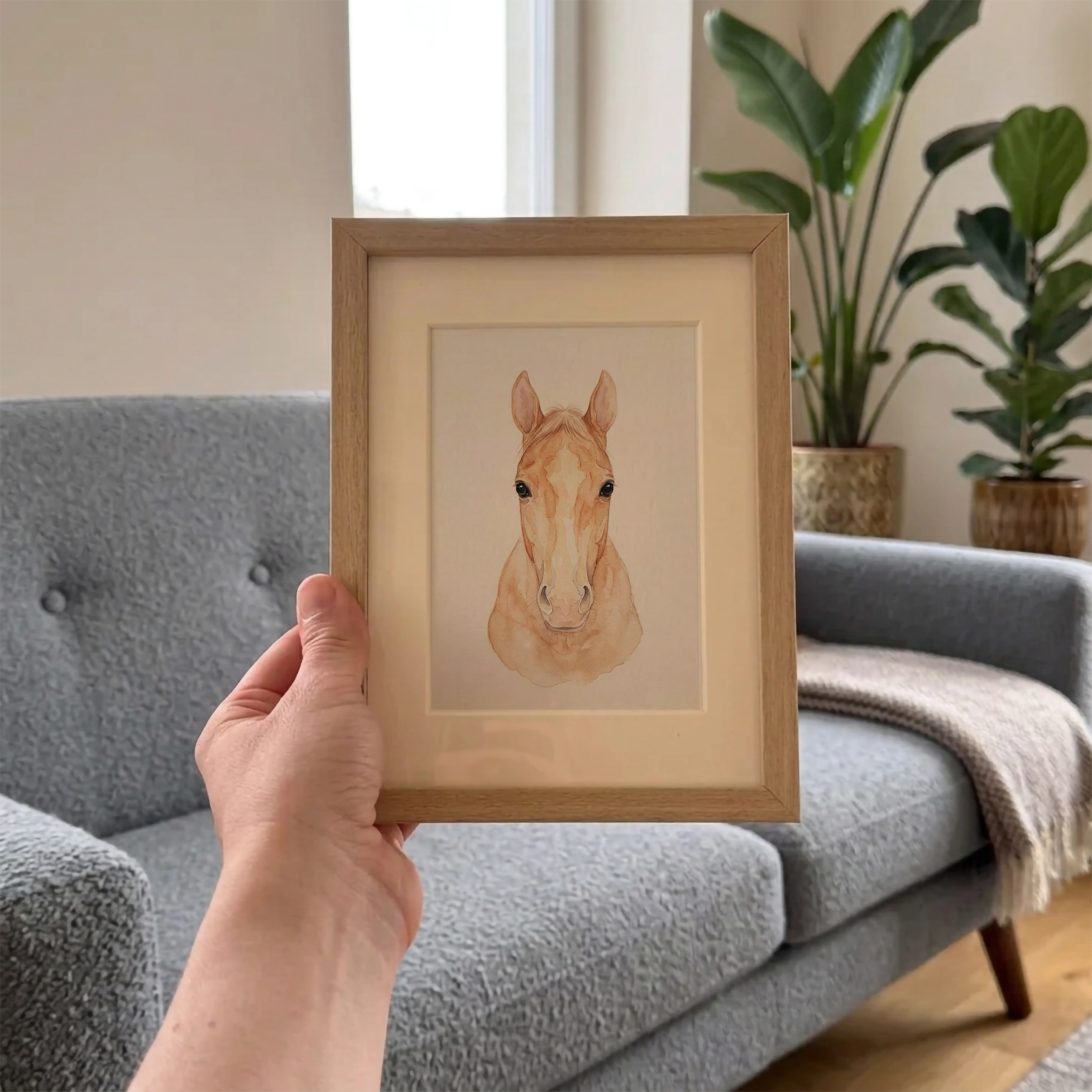 Custom watercolor pet portrait from photo