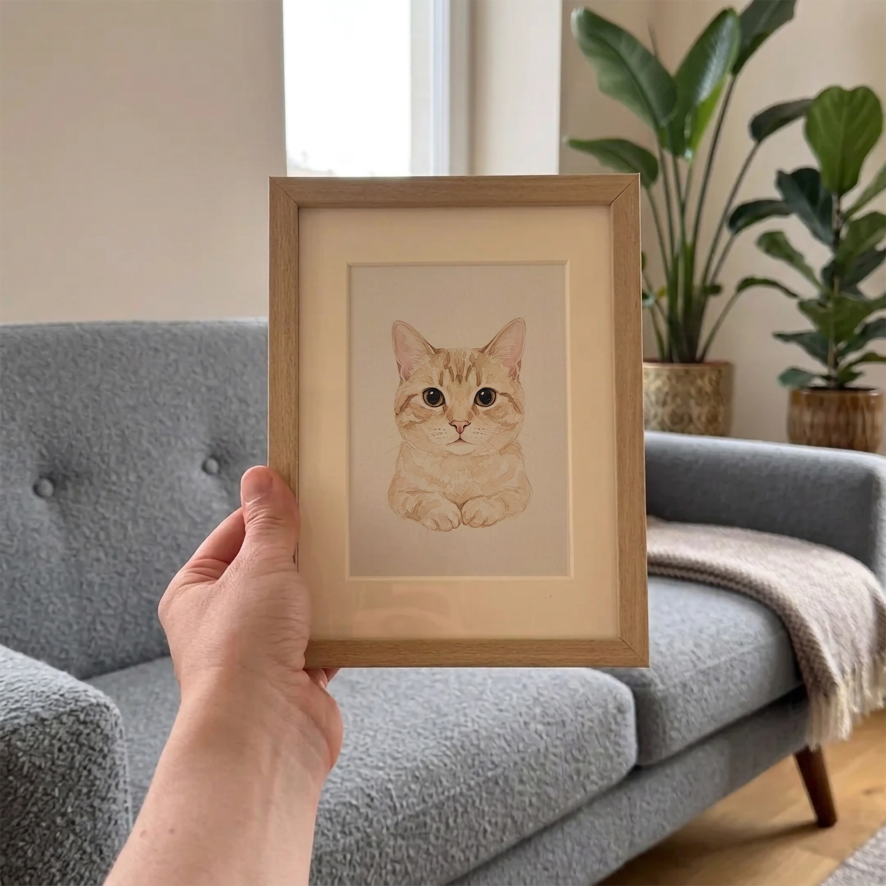 Custom watercolor pet portrait from photo