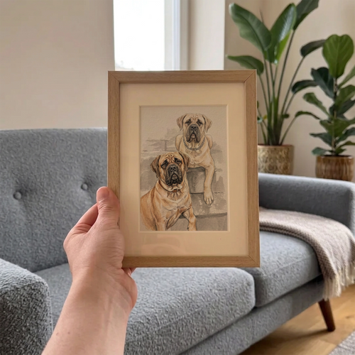 Custom watercolor pet portrait from photo