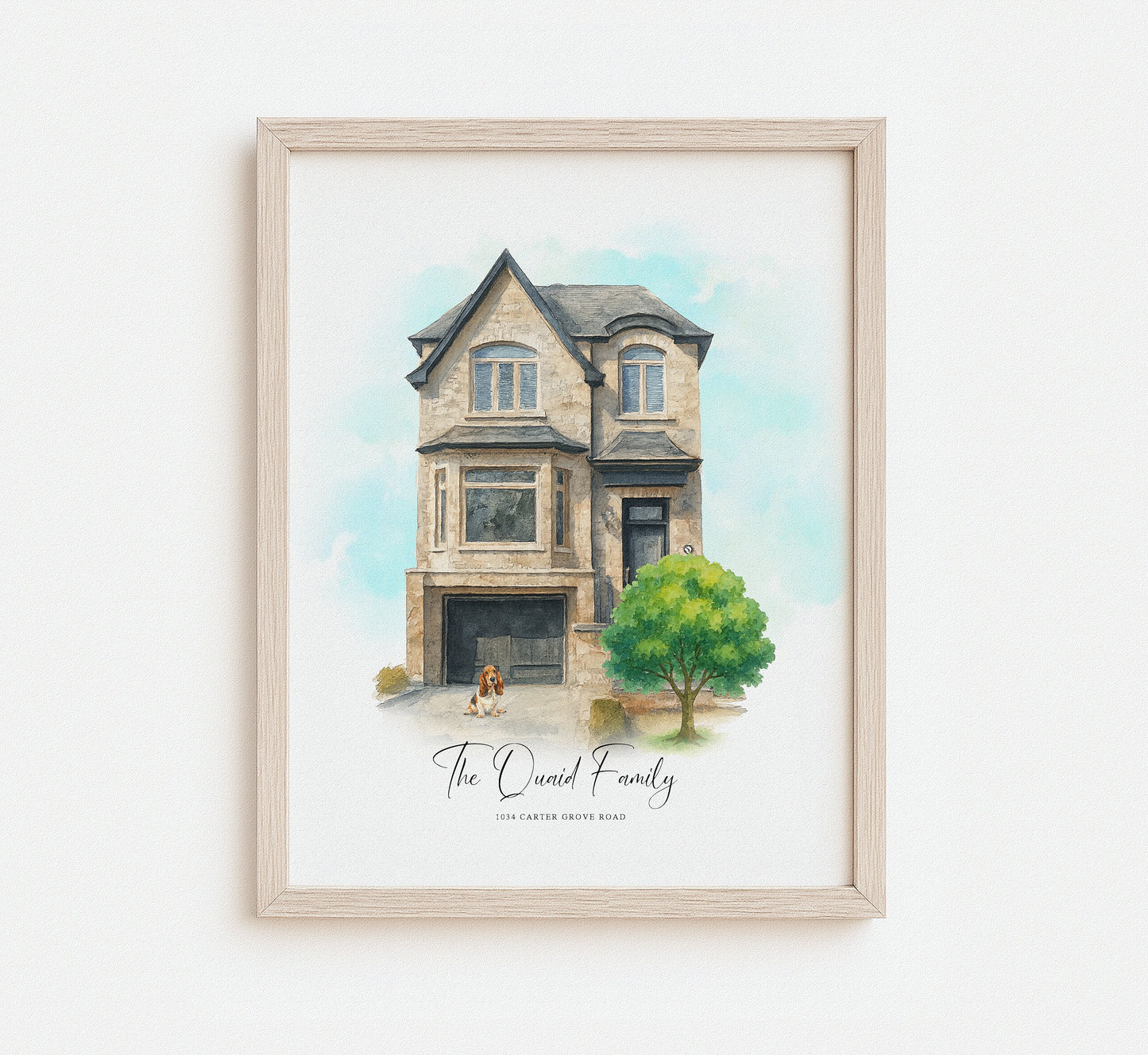 Watercolor house portrait from photo