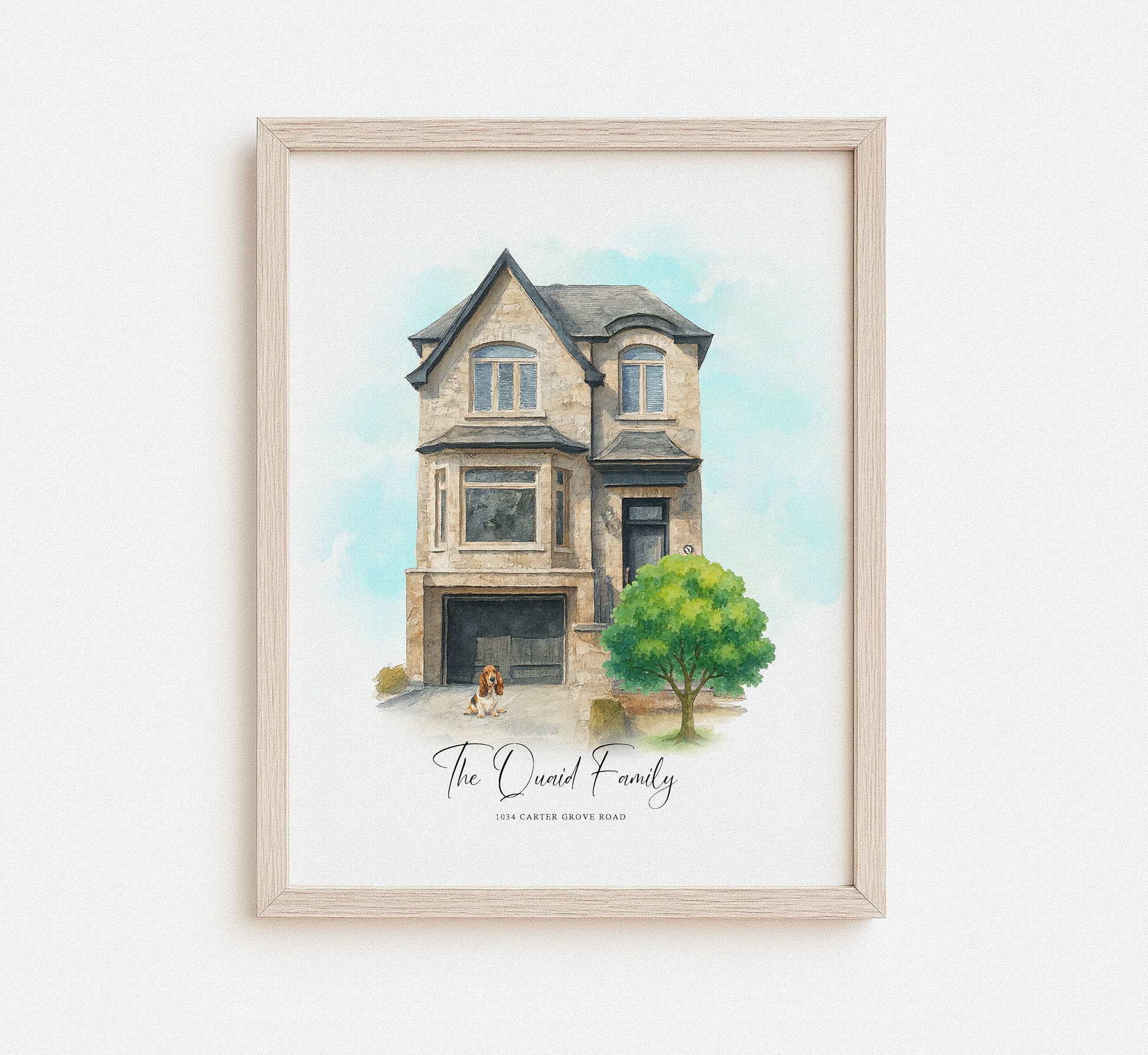 Watercolor house portrait from photo