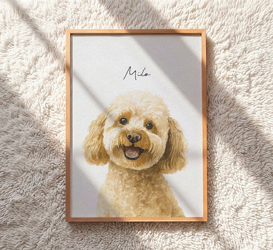 Custom Watercolor Pet Portrait from Photo – Personalized Digital Artwork