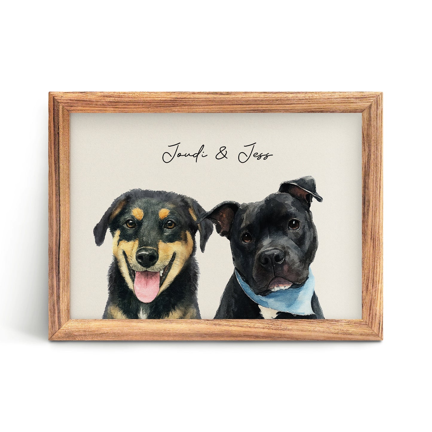 Custom Multi-Pet Portrait — 2 or 3 Pets Together