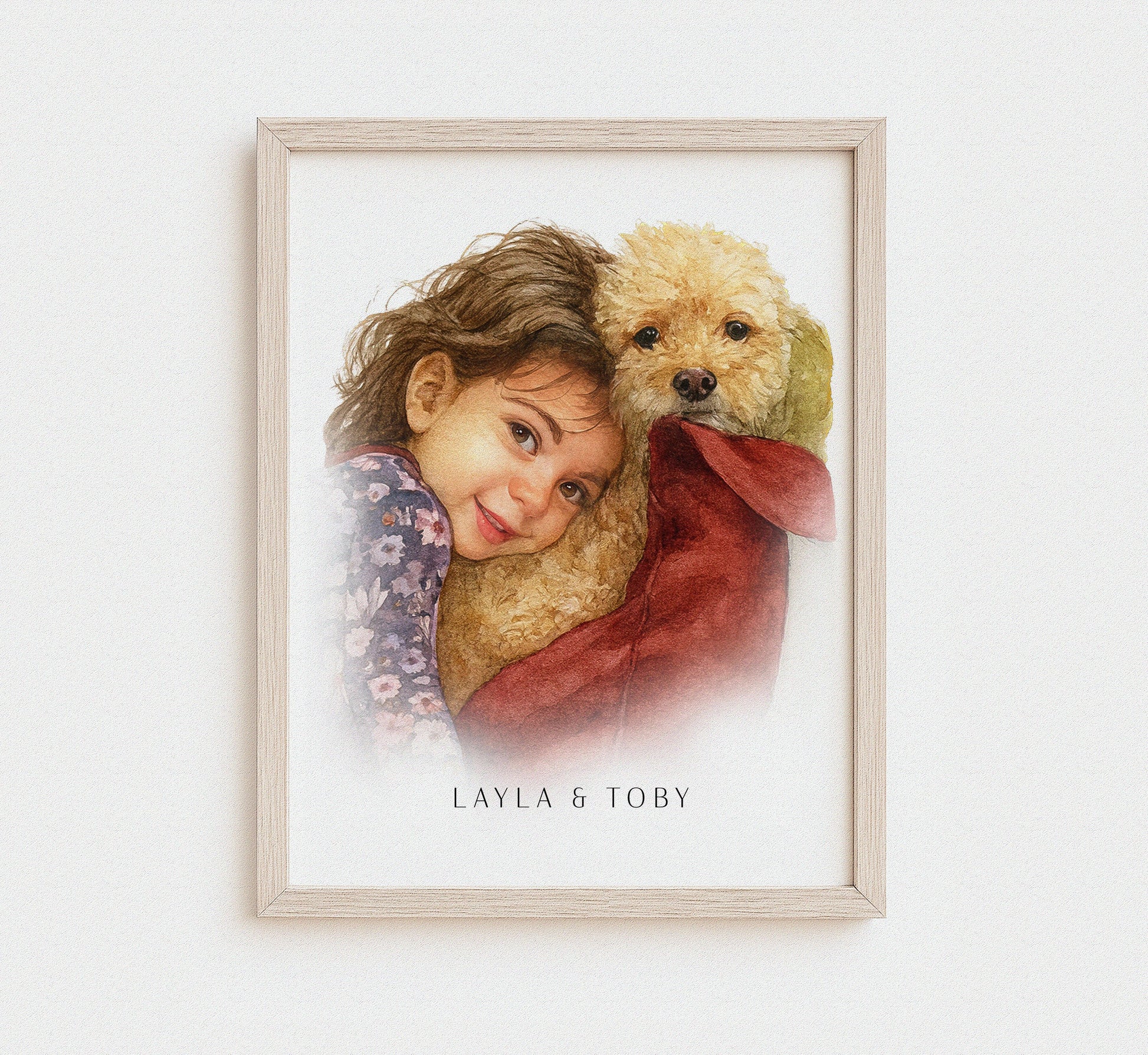 Watercolor Pet & Owner Illustration – Personalized Gift for Animal Lovers