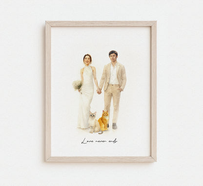 Watercolor Pet & Owner Illustration – Personalized Gift for Animal Lovers