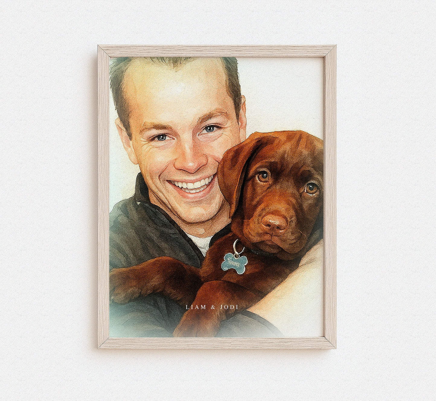 Watercolor Pet & Owner Illustration – Personalized Gift for Animal Lovers