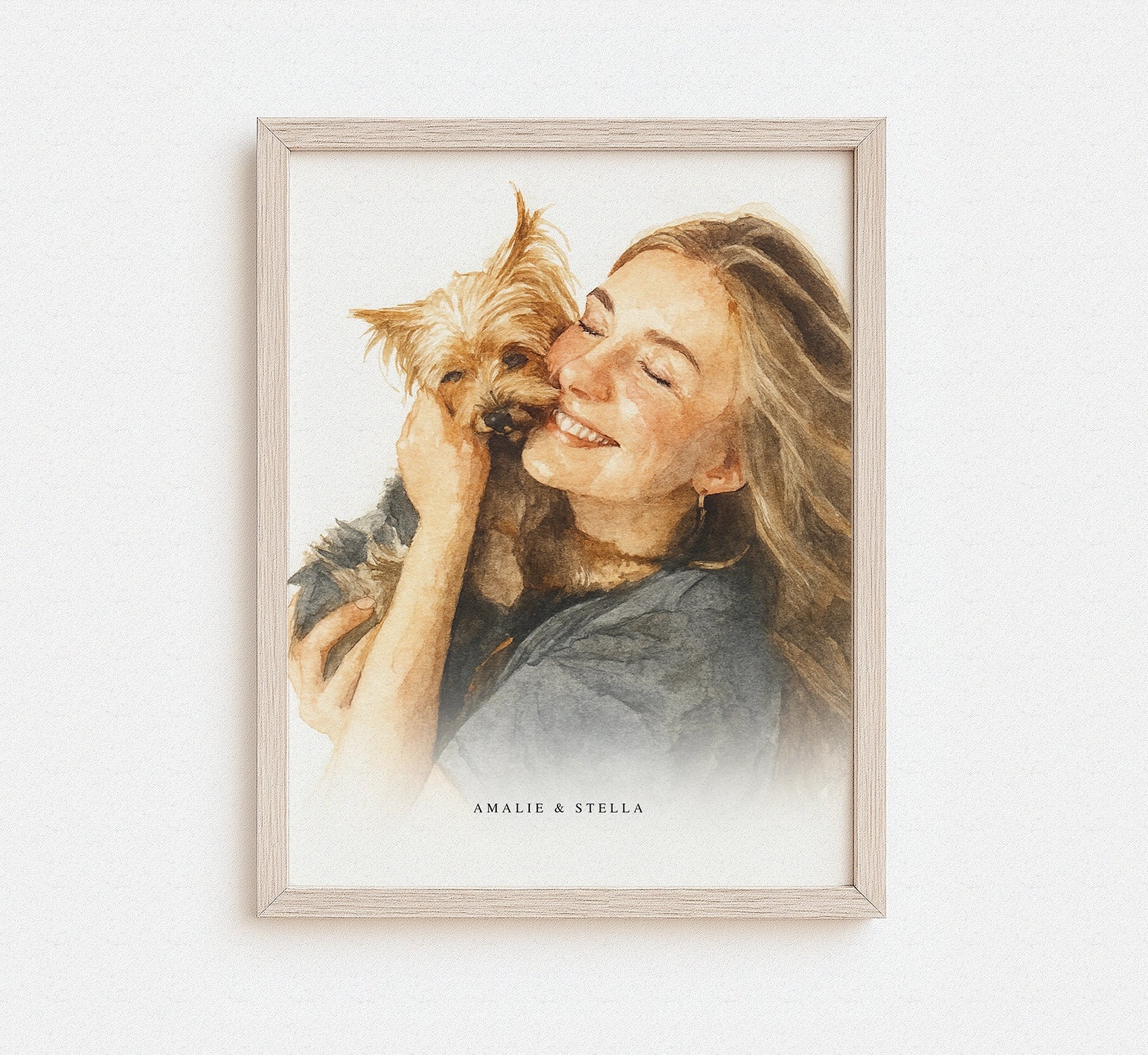 Watercolor Pet & Owner Illustration – Personalized Gift for Animal Lovers