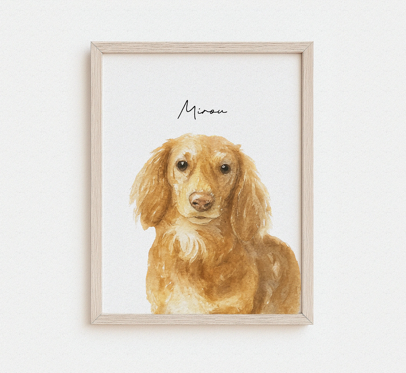 Custom watercolor pet portrait on white background