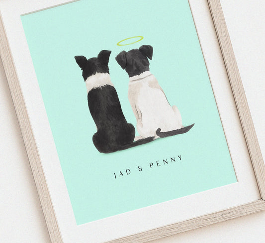 Back-View Watercolor Pet Portrait