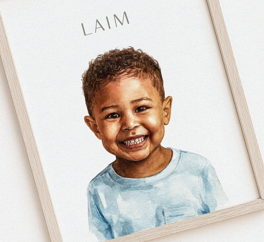 watercolor human and kids portrait