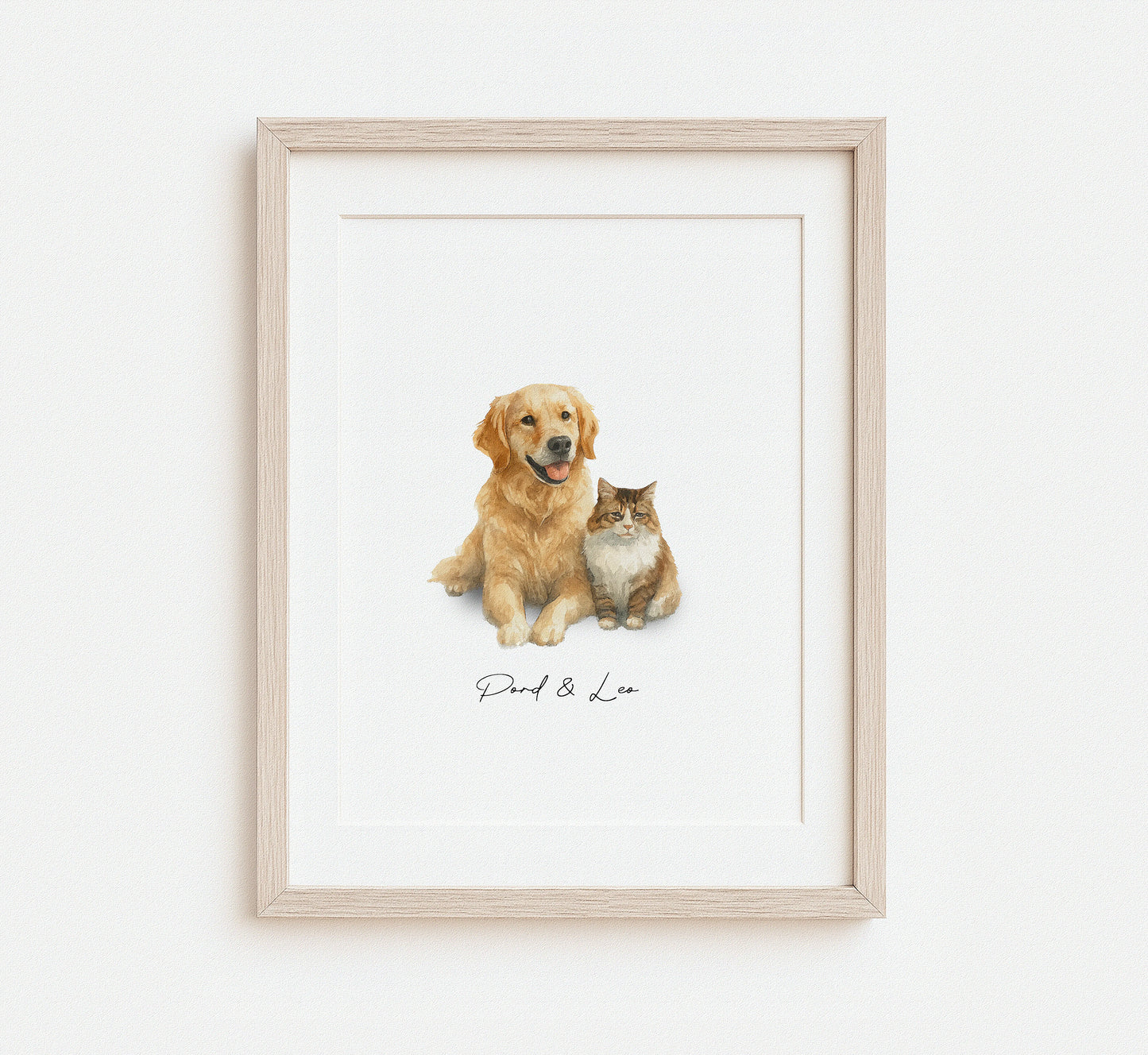 Personalized watercolor dog & Cat illustration for pet lovers
