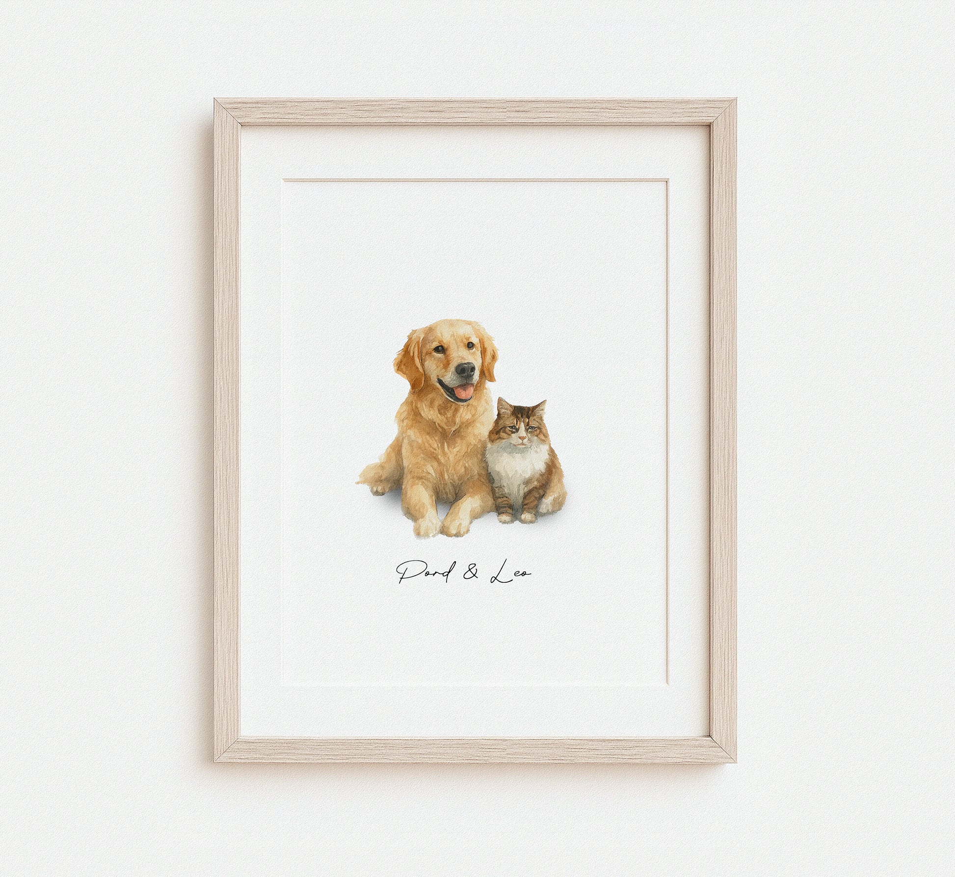 Personalized watercolor dog & Cat illustration for pet lovers