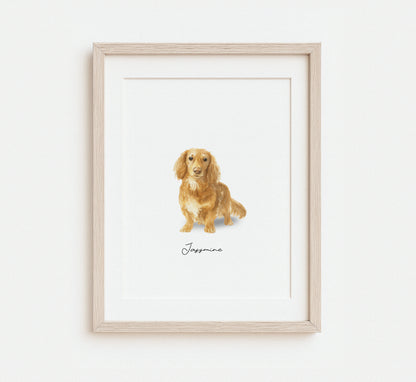 Mini watercolor pet portrait