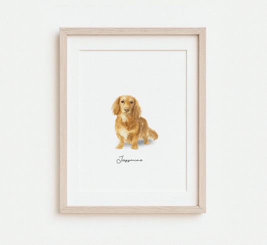 Mini watercolor pet portrait