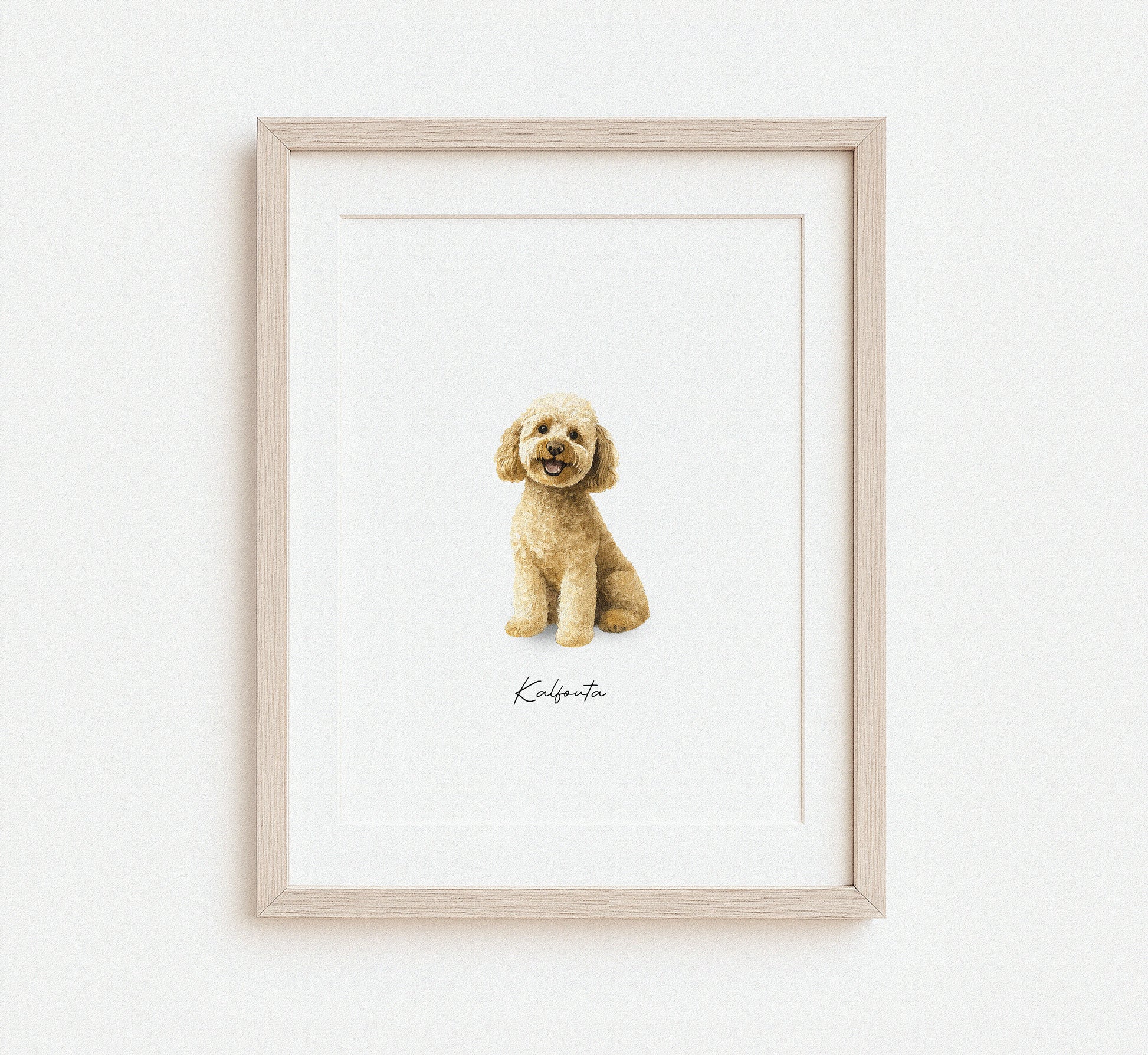 Custom pet memorial watercolor painting