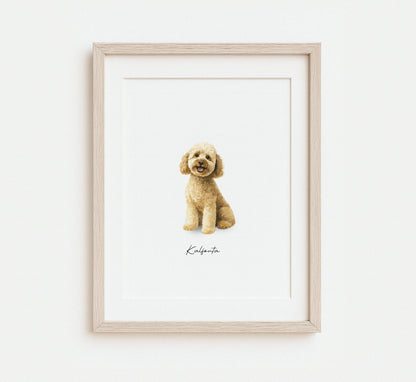 Custom pet memorial watercolor painting