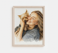 Watercolor Pet & Owner Illustration – Personalized Gift for Animal Lovers