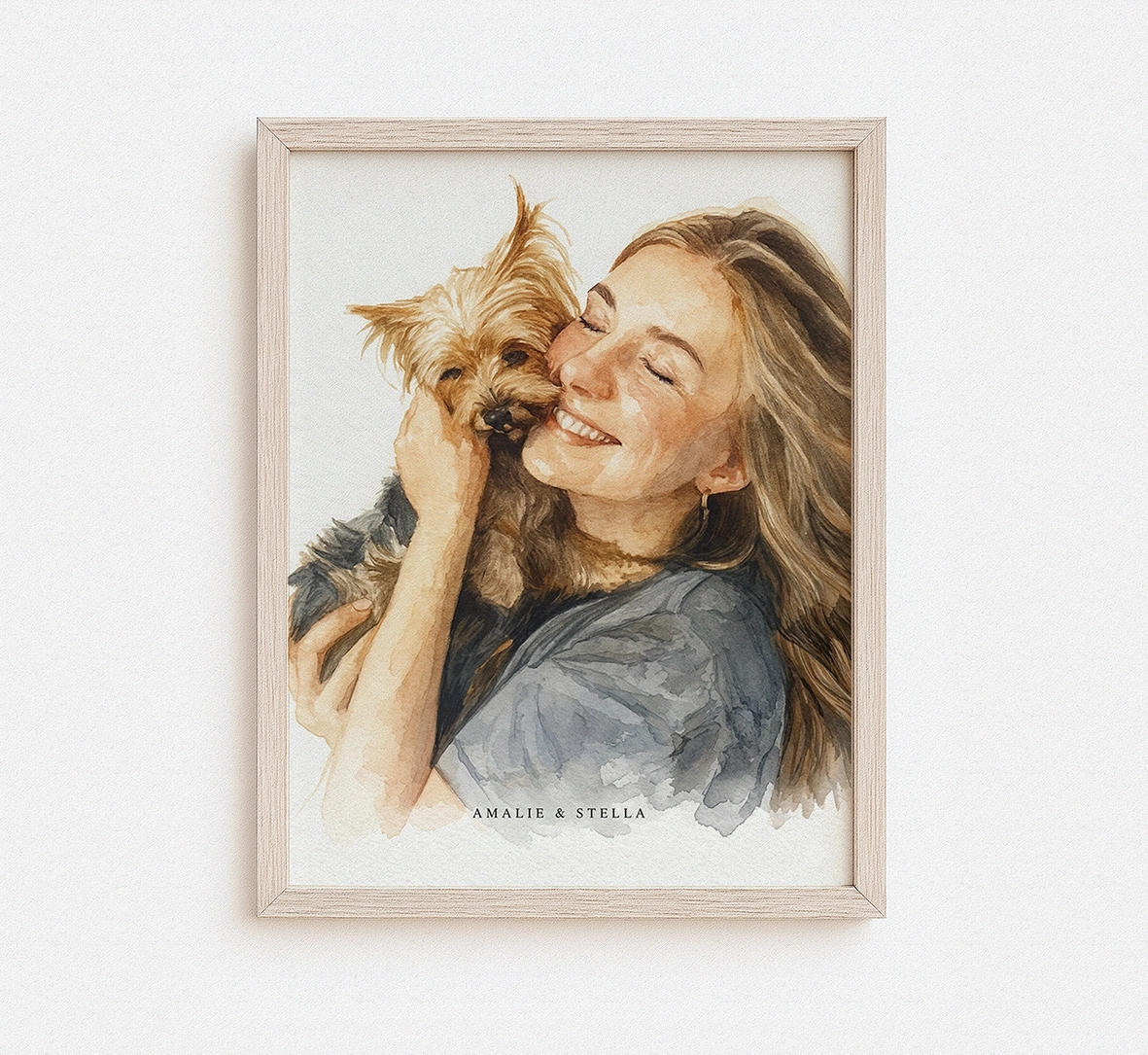 Watercolor Pet & Owner Illustration – Personalized Gift for Animal Lovers