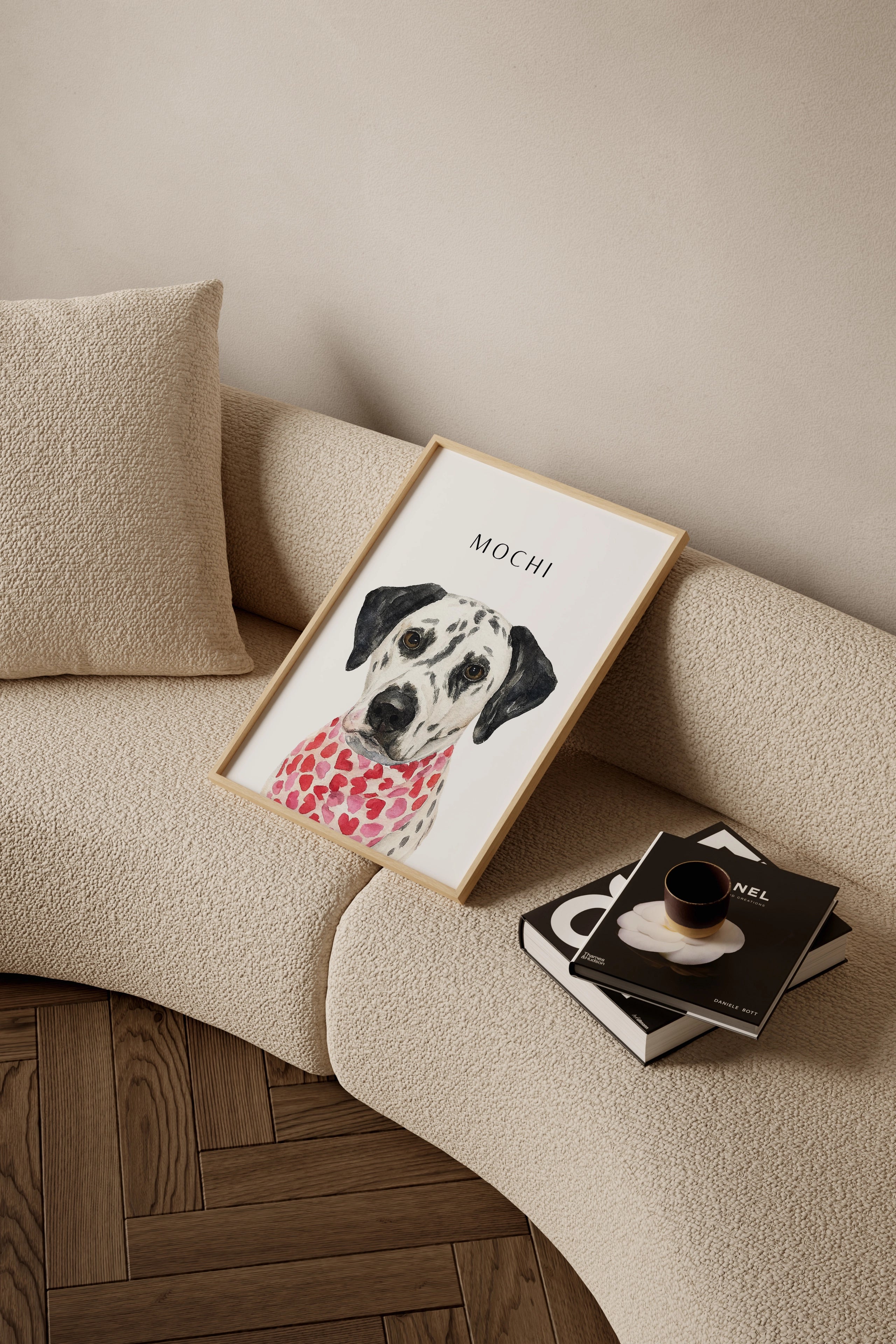 Custom watercolor pet dog portrait