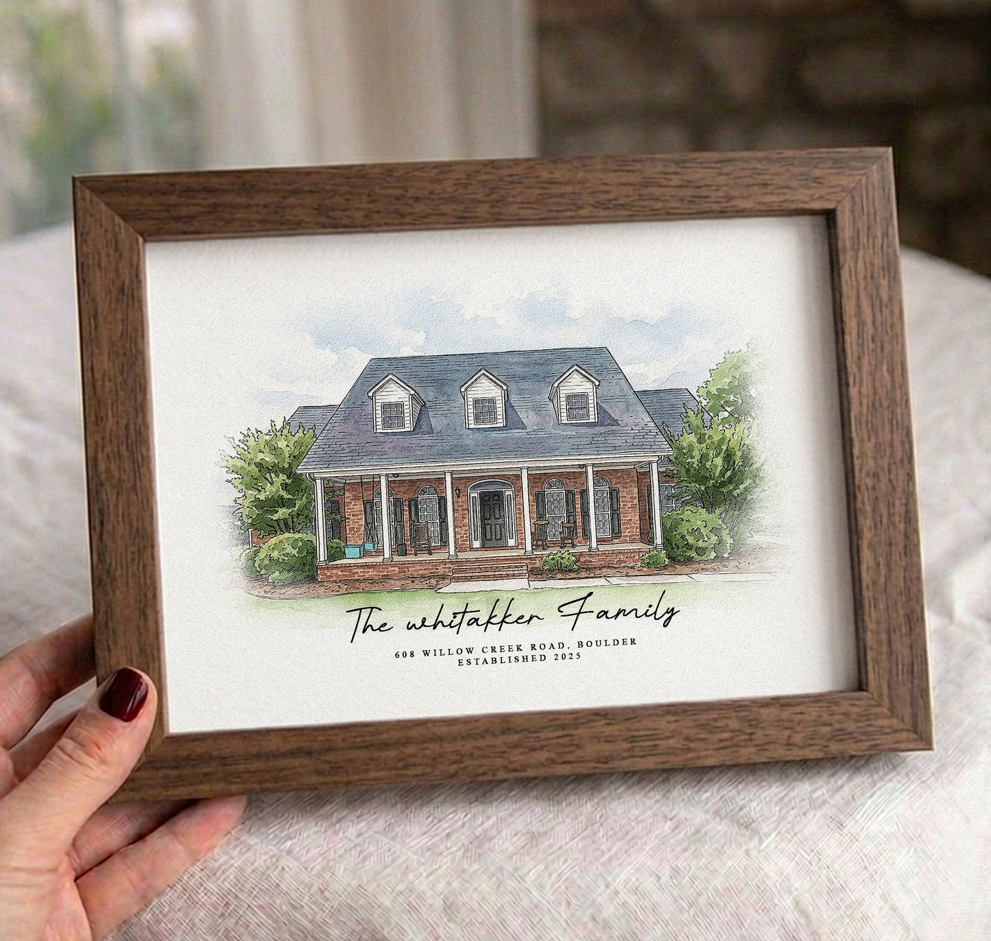 Custom Watercolor House Portrait — Digital Artwork