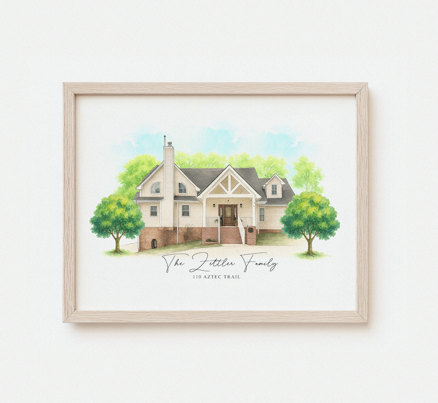 Hand-painted home illustration in minimalist style

