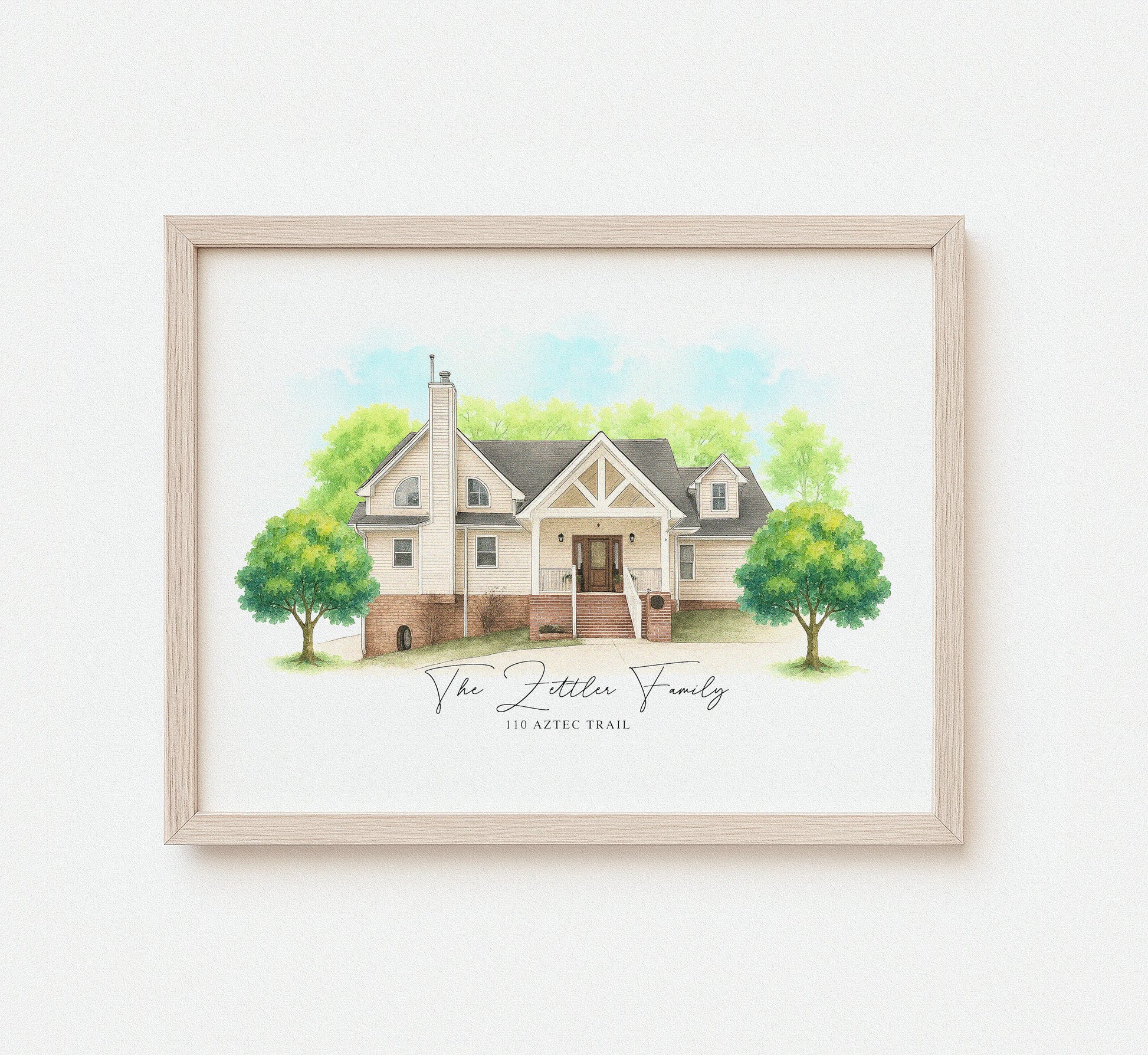 Hand-painted home illustration in minimalist style

