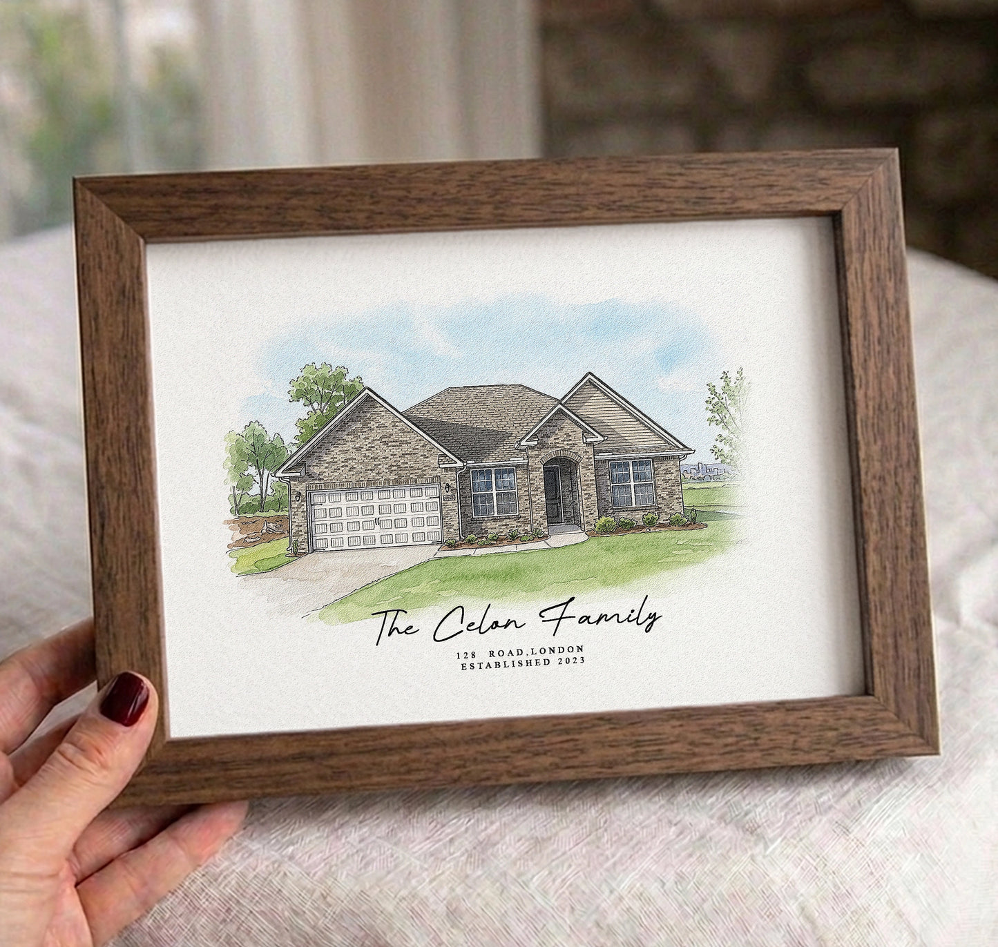 Custom Watercolor House Portrait — Digital Artwork