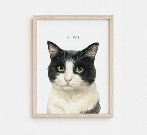 Custom Watercolor Pet Portrait | Dog & Cat Portrait | Digital Download & Framed Print