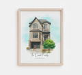 Custom home exterior showcasing a personalized house design with elegant architecture and modern features.