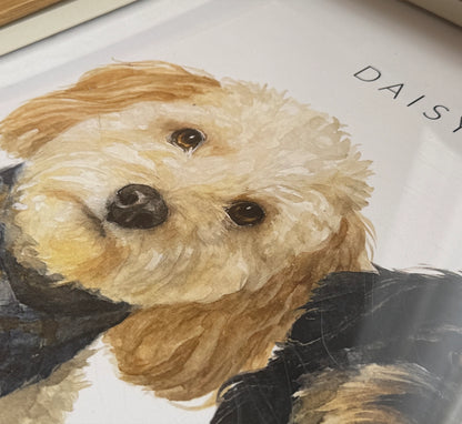 Custom Watercolor Pet Portrait From Photo | Personalized Dog & Cat Art
