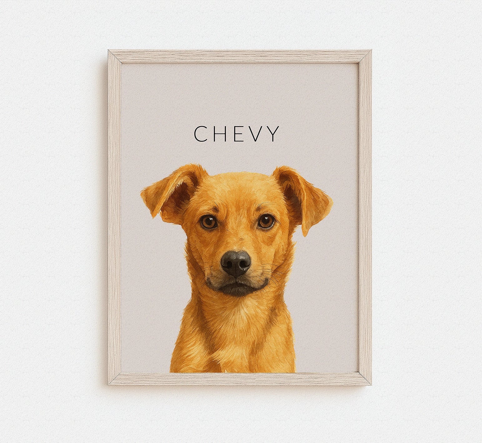 Digital watercolor pet illustration for memorial gift