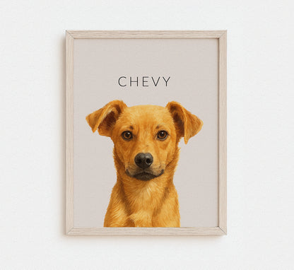 Digital watercolor pet illustration for memorial gift