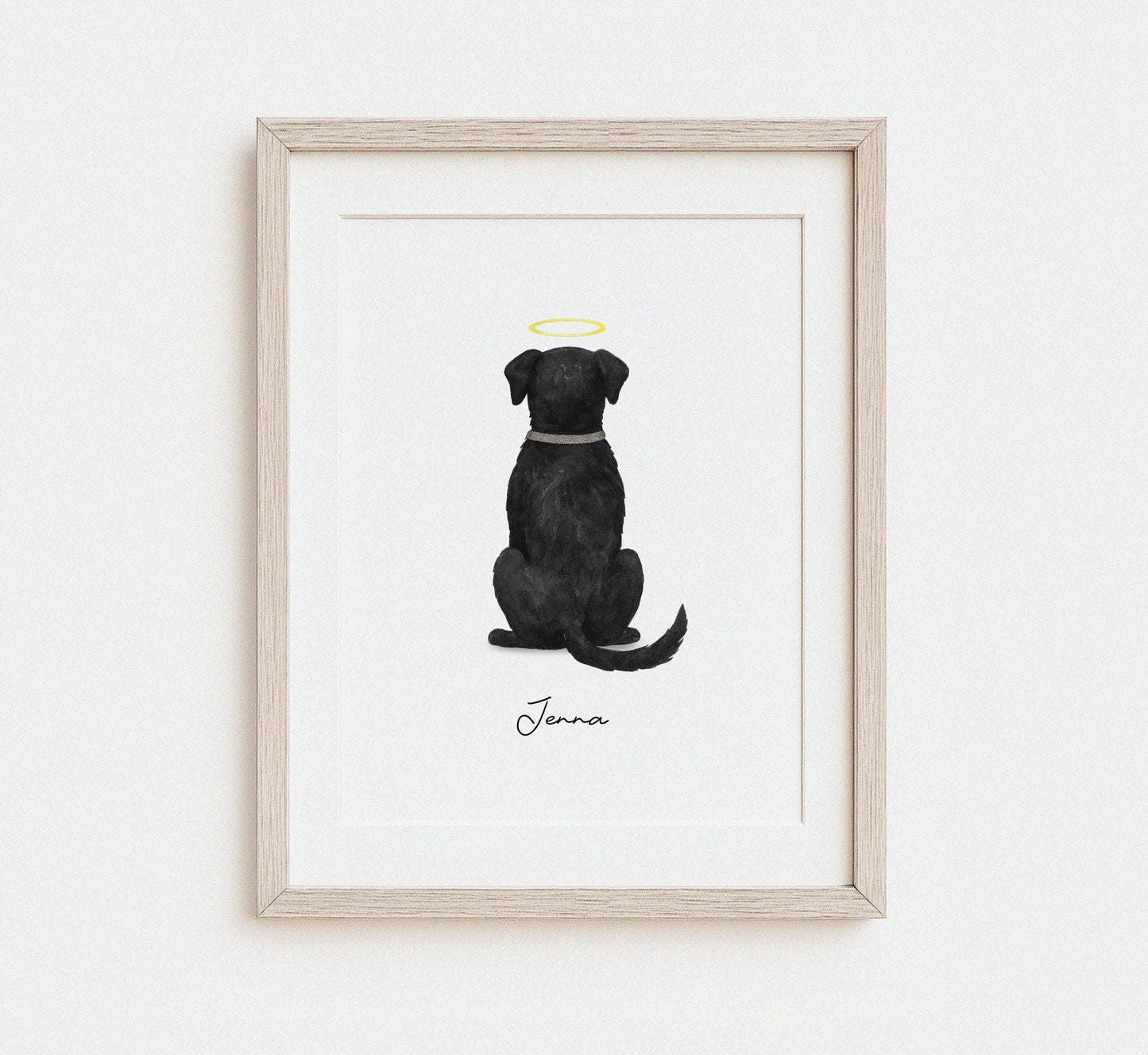 Back-View Watercolor Pet Portrait