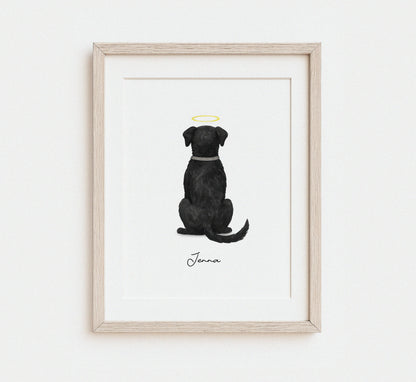 Back-View Watercolor Pet Portrait