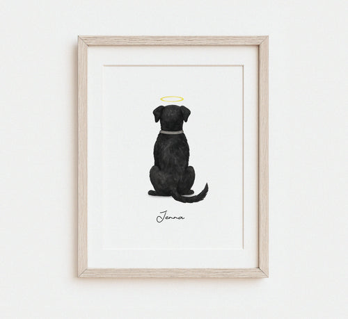 Back-View Watercolor Pet Portrait